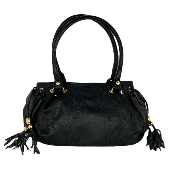 Eberle Fashion Faux Leather Purse with Tassels, Black - Picture 1 of 6